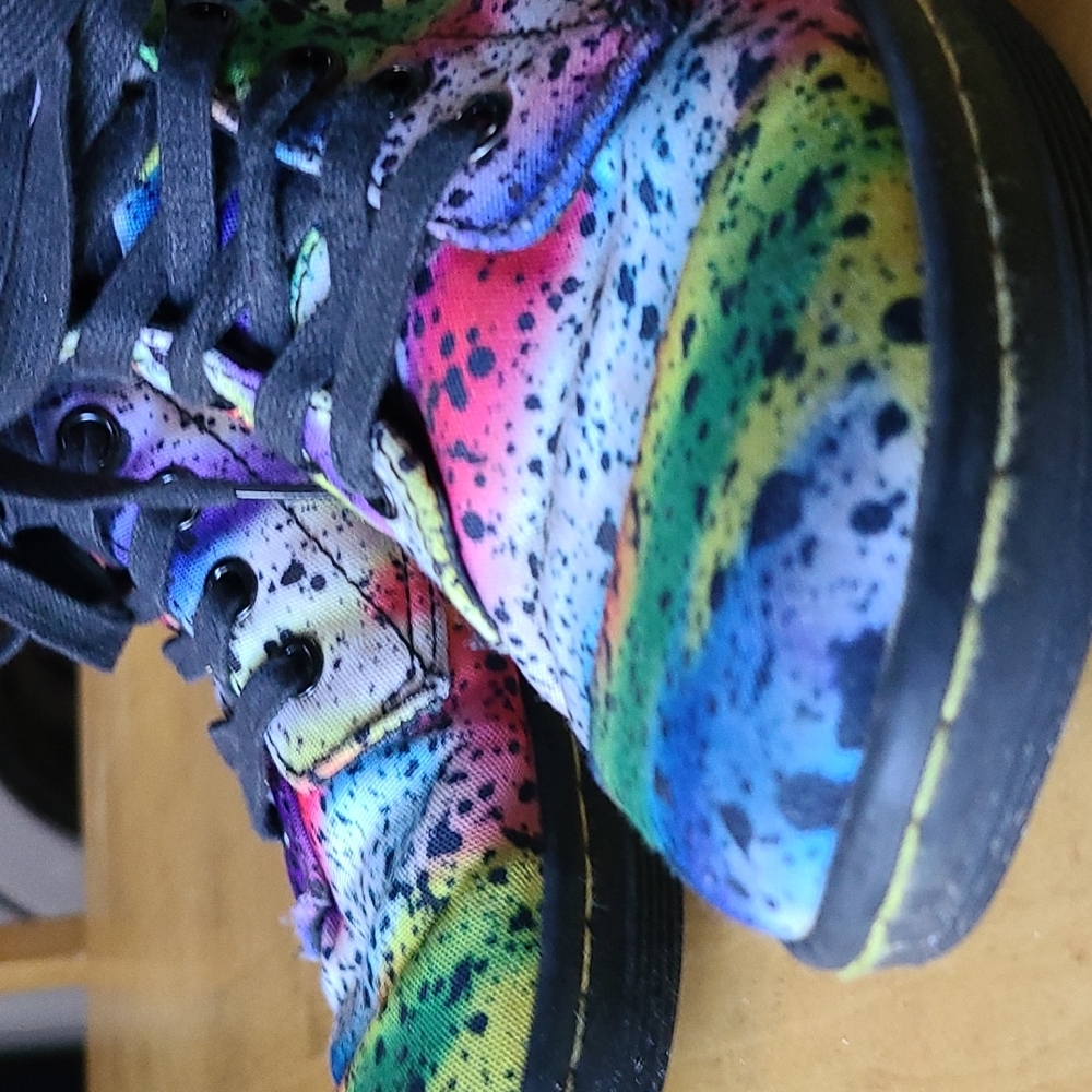 Rainbow Doc Marten canvas boots